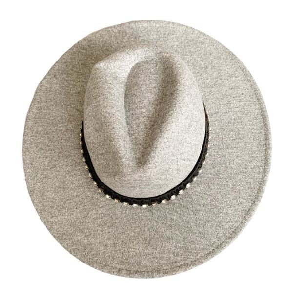 AKIRA Grey Wild Thoughts Bling Crown Western Hat Beyonce Texas Hold Em Medium - Picture 4 of 9